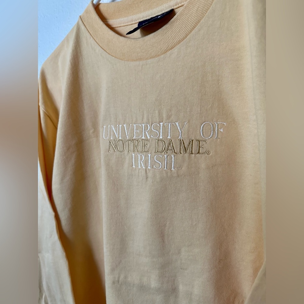 Vintage Notre Dame Yellow Long Sleeve Shirt
